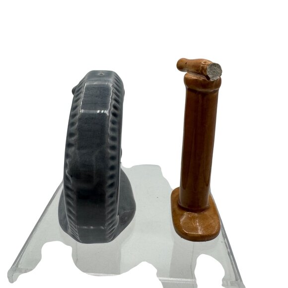 Vintage Ceramic Tire & Pump Salt and Pepper Shaker Set - Picture 3 of 5